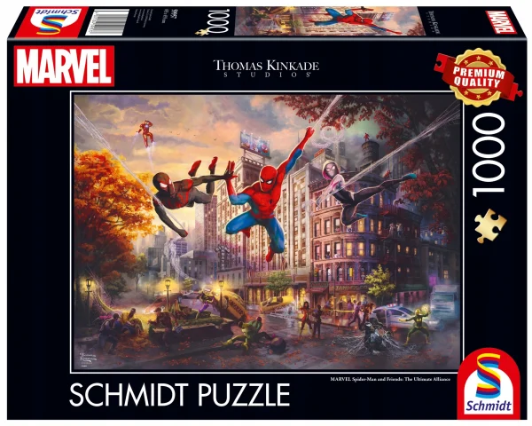 Schmidt PQ Puzzle 1000 el. THOMAS KINKADE Spider-Man i przyjaciele Marvel