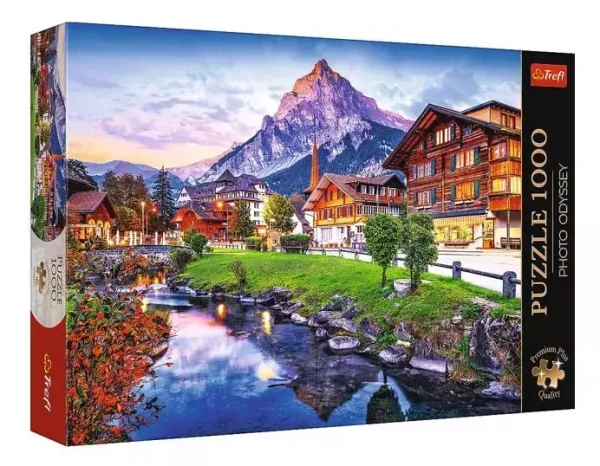 Puzzle 1000 elementów. Premium Plus. Photo Odyssey. Alpejskie miasteczko, Szwajcaria