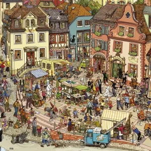 Puzzle 1000 elementów. Szaleństwo na zakupach, Gobel + plakat