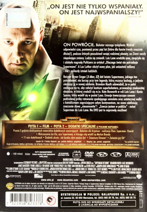 Superman: Powrót, 2 DVD