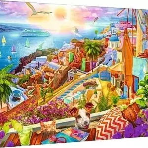 Puzzle 1000 elementów. Premium Plus. Tea Time. Z wizytą na Santorini