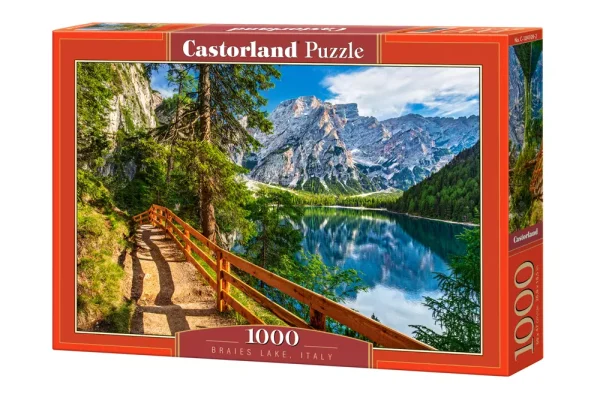 Puzzle 1000 elementów. Jezioro Braies, Włochy