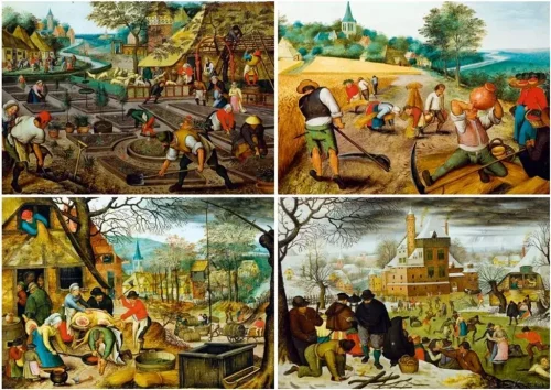 Puzzle 1000 elementów. Cztery pory roku, Brueghel