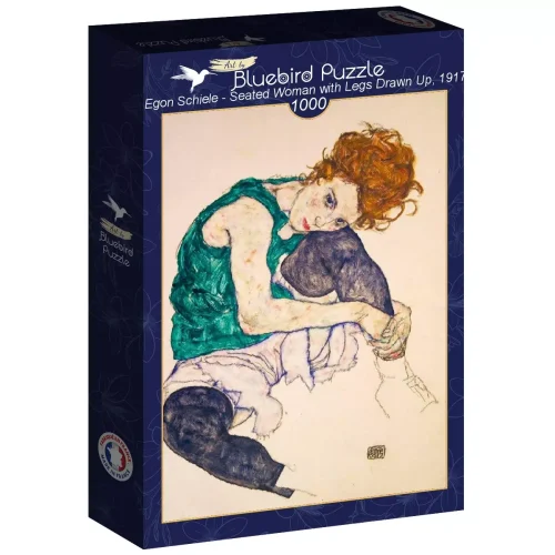 Puzzle 1000 elementów. Siedząca kobieta z wyciągniętymi nogami,Egon Schiele, 1907
