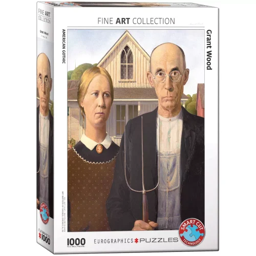 Puzzle 1000 elementów. Amerykański Gotyk, Grant Wood