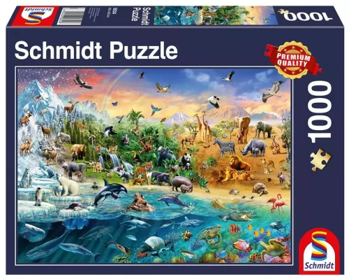 Puzzle 1000 elementów. Królestwo zwierząt