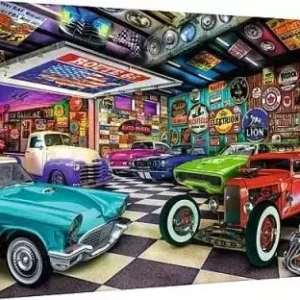 Puzzle 1000 elementów. Premium Plus. Tea Time. Garaż kolekcjonera samochodów