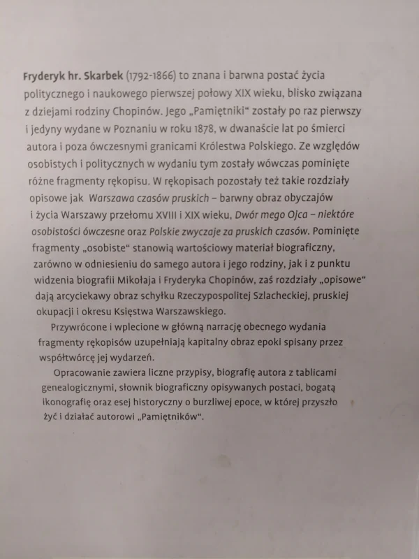 Pamiętniki Fryderyka hrabiego Skarbka
