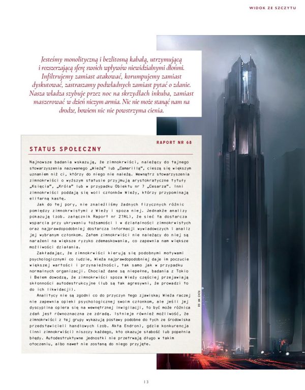 Camarilla gra "Camarilla" Podręcznik Dodatkowy