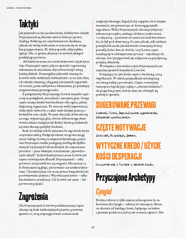 "Łowca: Porachunek" Podręcznik główny